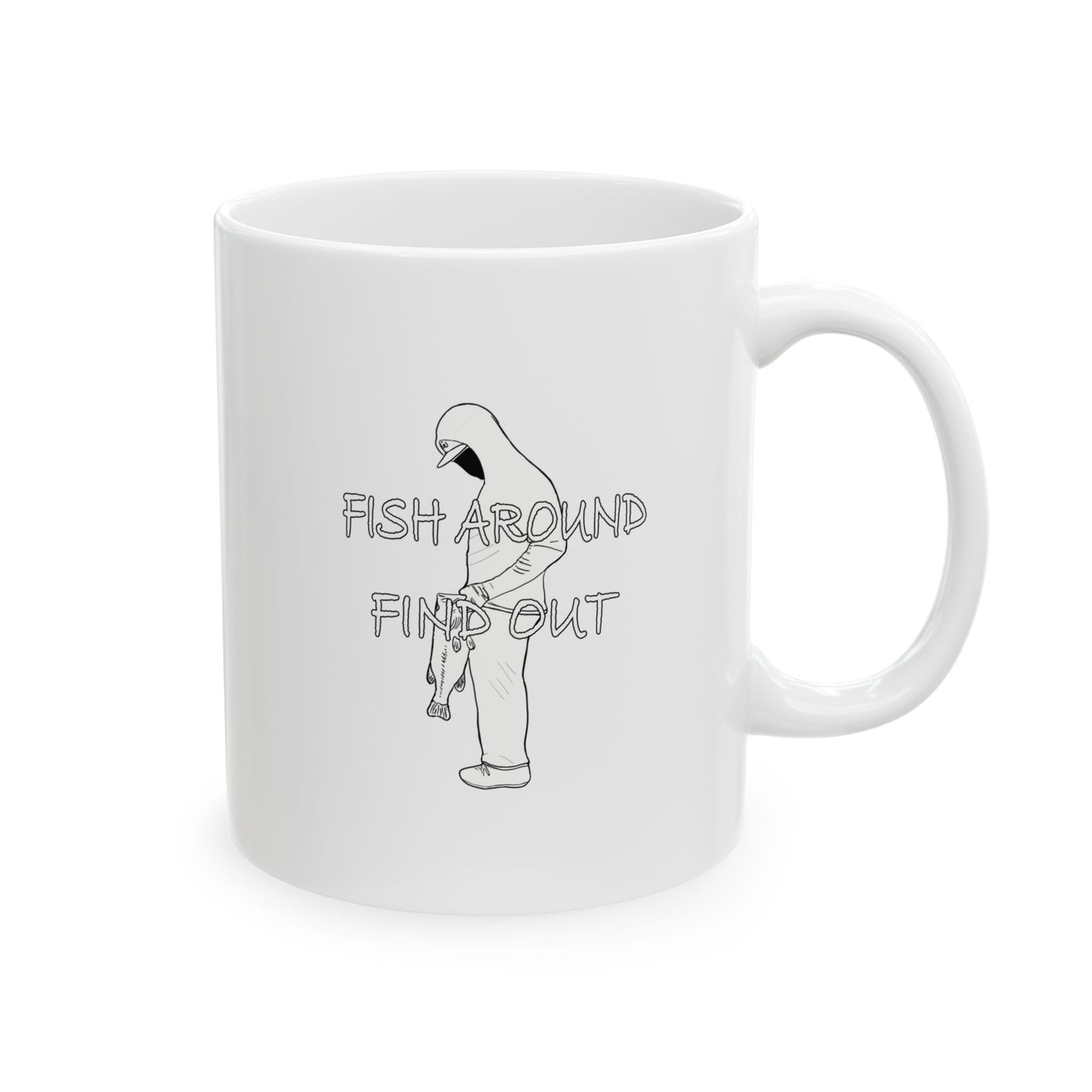Latin Bassassin Fish Around Find Out Ceramic Mug, (11oz)